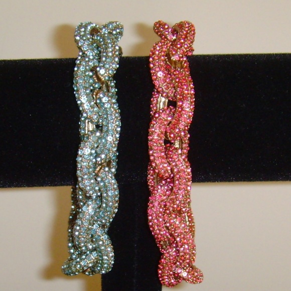 BaubleBar Pink Rhinestone Link Chain Bracelet NEW - Picture 14 of 15